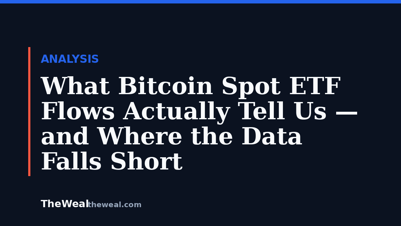 What Bitcoin Spot ETF Flows Actually Tell Us — and Where the Data Falls Short