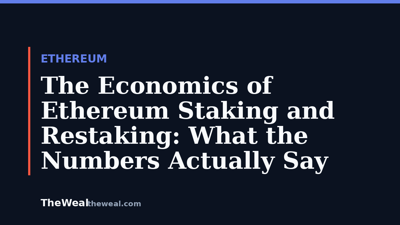 The Economics of Ethereum Staking and Restaking: What the Numbers Actually Say
