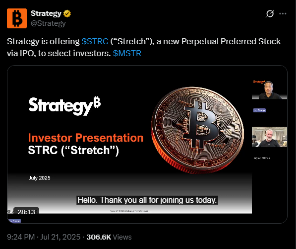 MicroStrategy Stretch offering details | Source: X