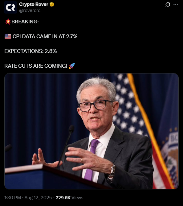 Inflation data in the US seems to favour an incoming rate cut | Source: X