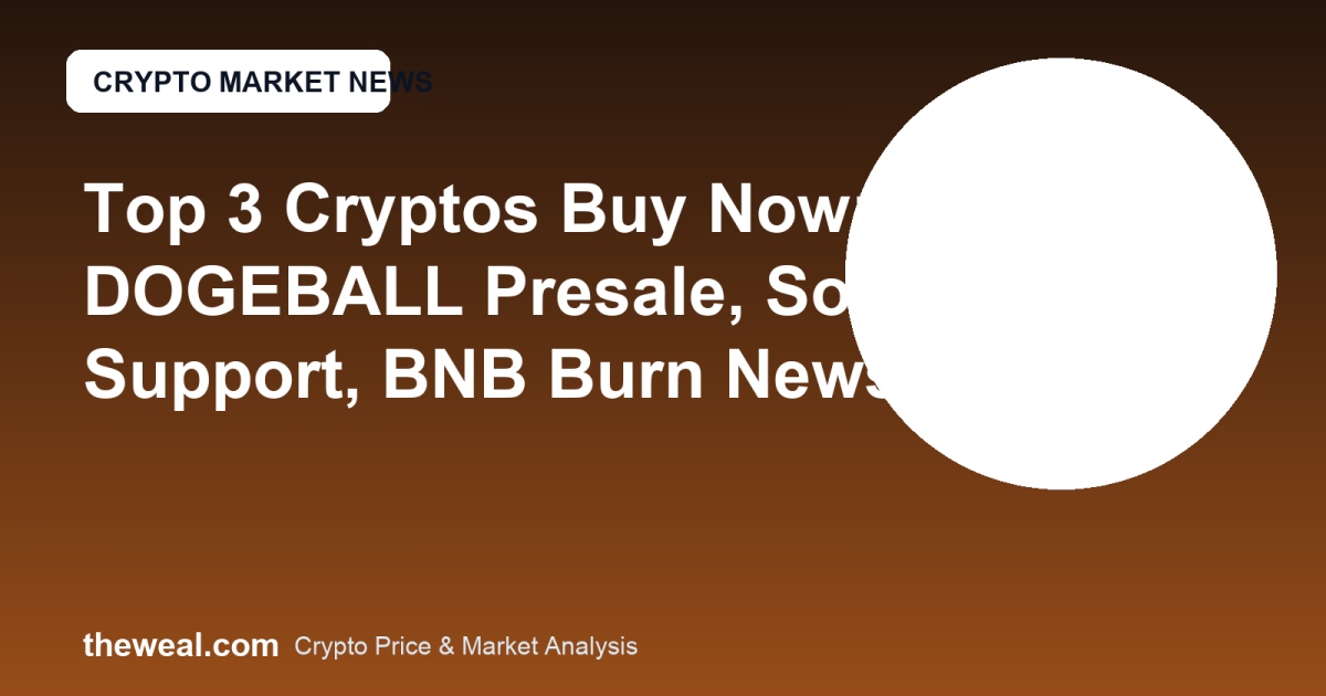 Top 3 Cryptos Buy Now: DOGEBALL Presale, Solana Support, BNB Burn News