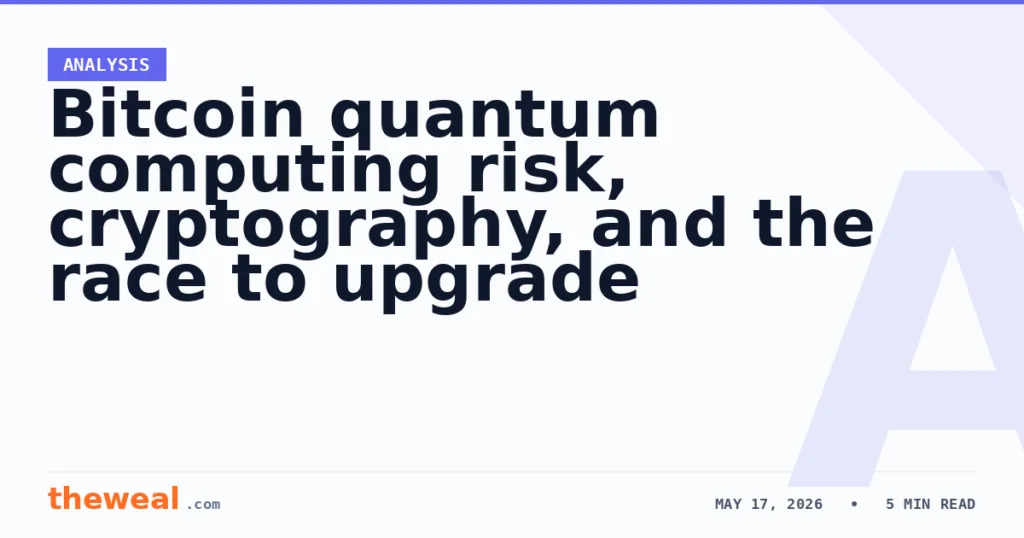 Bitcoin quantum computing risk, cryptography, and the race to upgrade