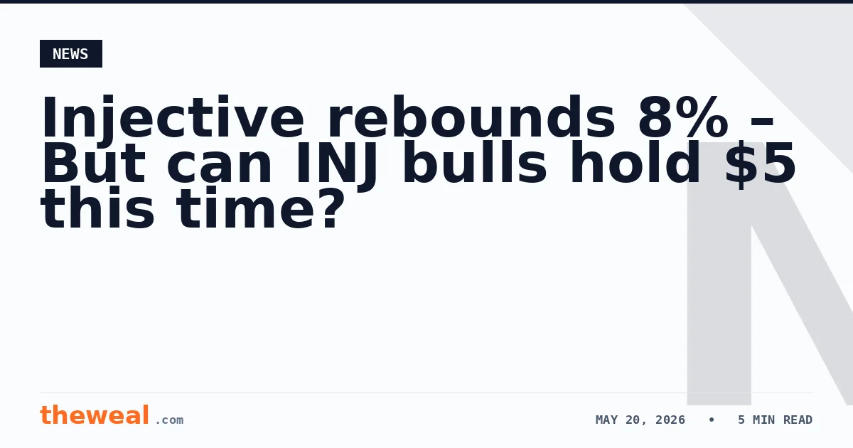 Injective rebounds 8% – But can INJ bulls hold $5 this time?