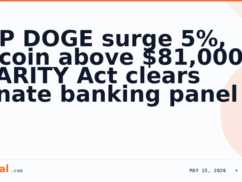 XRP DOGE surge 5%, bitcoin above $81,000 as CLARITY Act clears Senate banking panel
