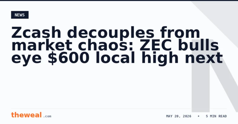 Zcash decouples from market chaos: ZEC bulls eye $600 local high next